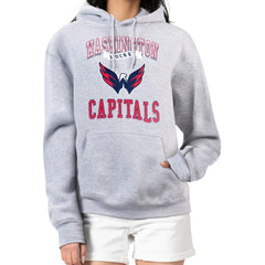 NHL Washington Capitals G-III 4Her by Carl Banks Women's Team Logo Tri-Blend Fleece Pullover Hoodie - Heather Gray