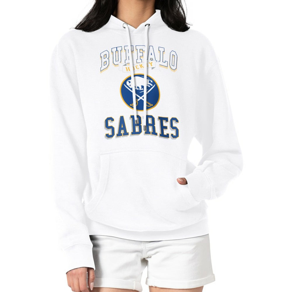 NHL Buffalo Sabres G-III 4Her by Carl Banks Women's Team Logo Tri-Blend Fleece Pullover Hoodie - White