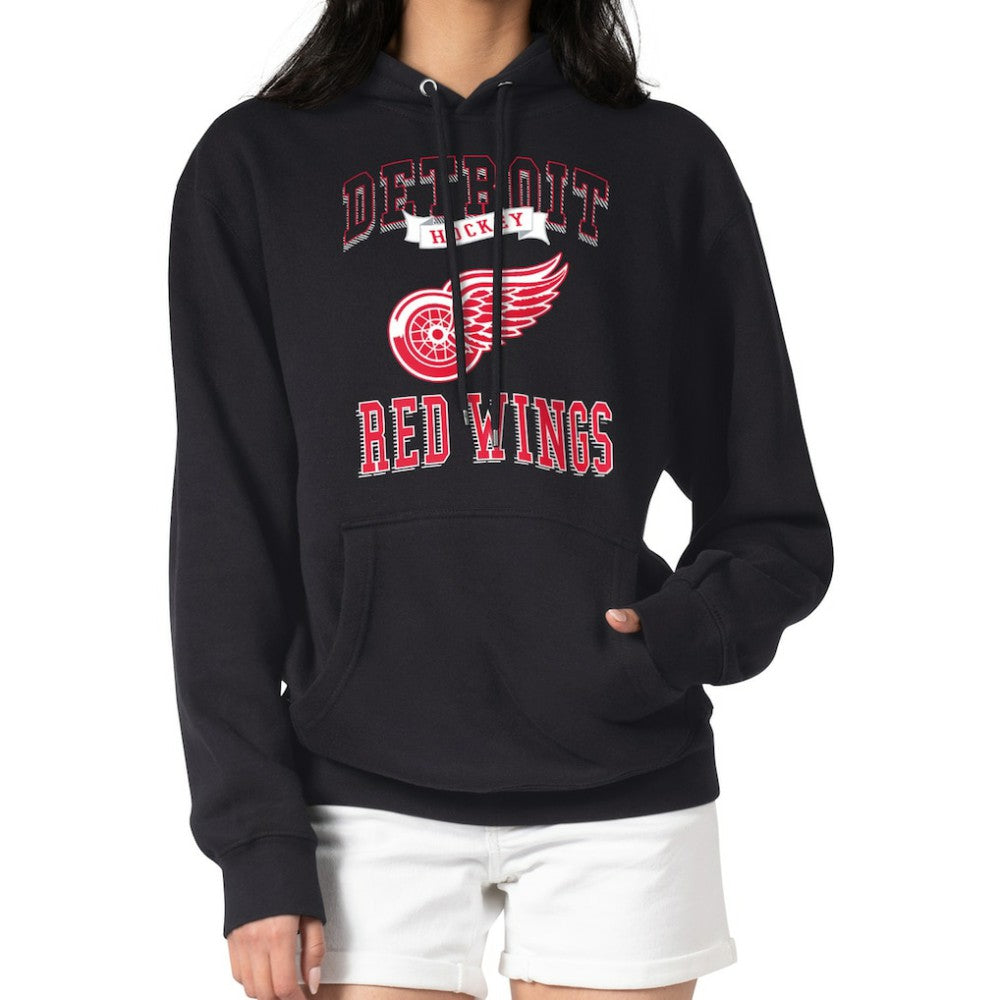 NHL Detroit Red Wings G-III 4Her by Carl Banks Women's Team Logo Tri-Blend Fleece Pullover Hoodie - Black