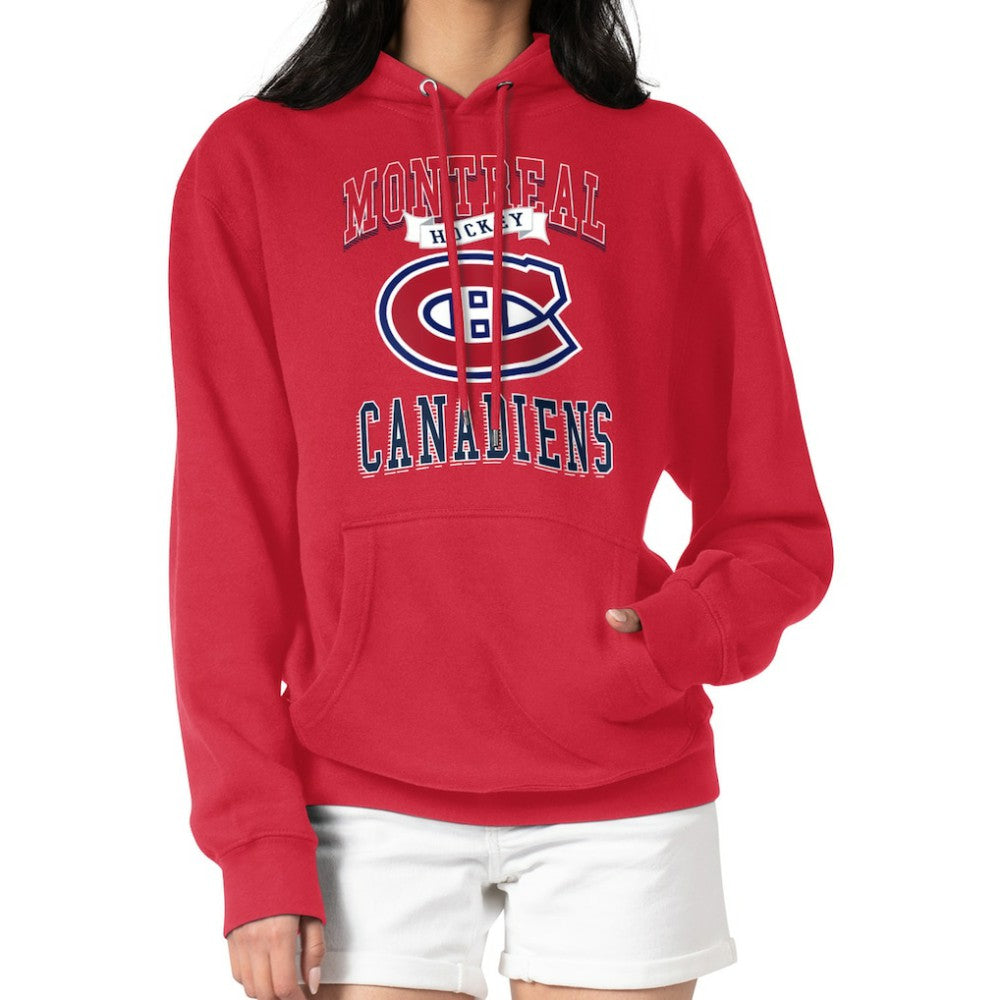 NHL Montreal Canadiens G-III 4Her by Carl Banks Women's Team Logo Tri-Blend Fleece Pullover Hoodie - Red