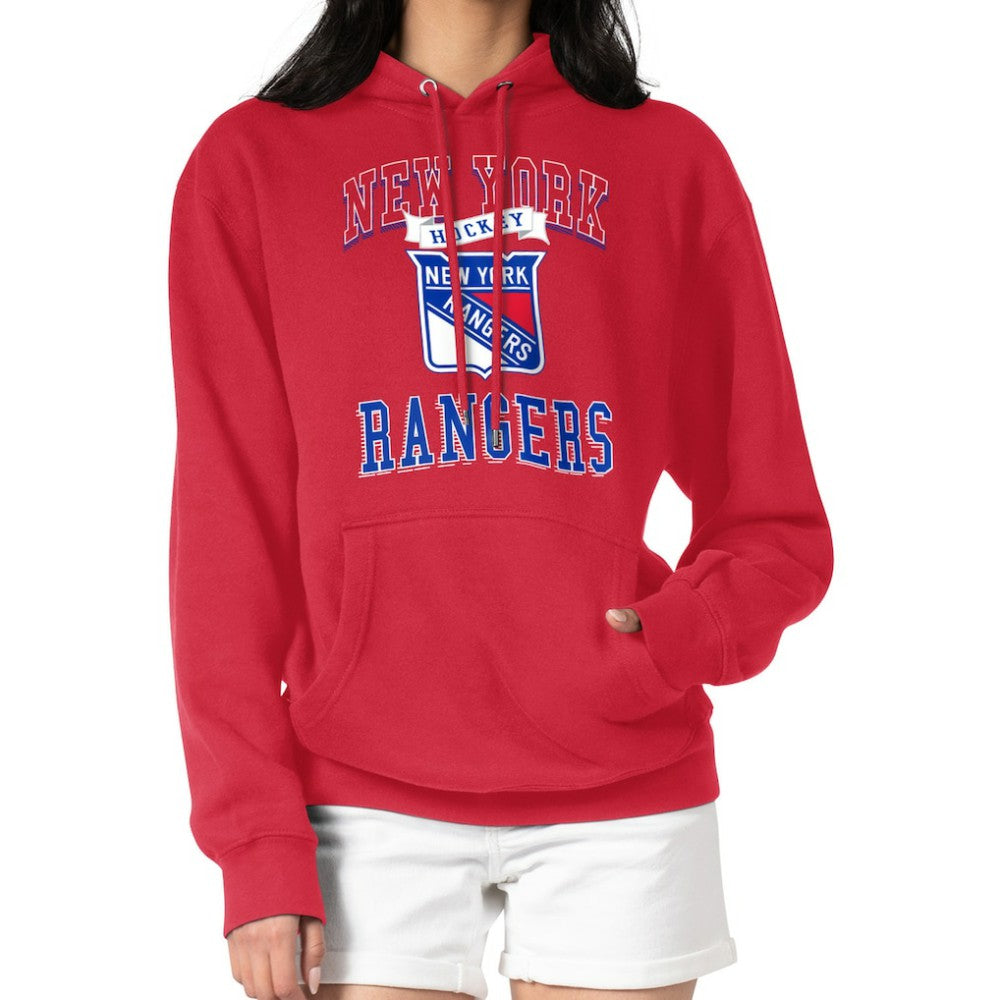 NHL New York Rangers G-III 4Her by Carl Banks Women's Team Logo Tri-Blend Fleece Pullover Hoodie - Red