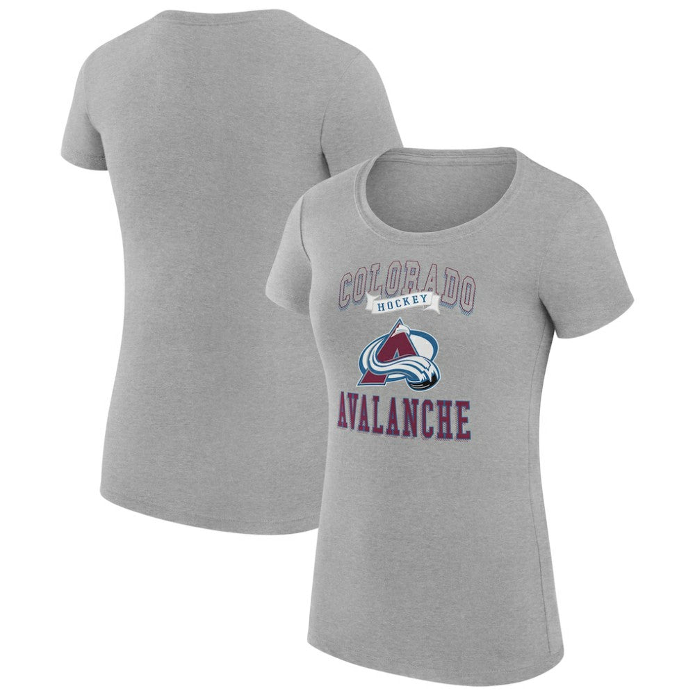 NHL Colorado Avalanche G-III 4Her by Carl Banks Women's Super-Slim Fit Lightweight Team Logo Graphic T-Shirt - Heather Gray