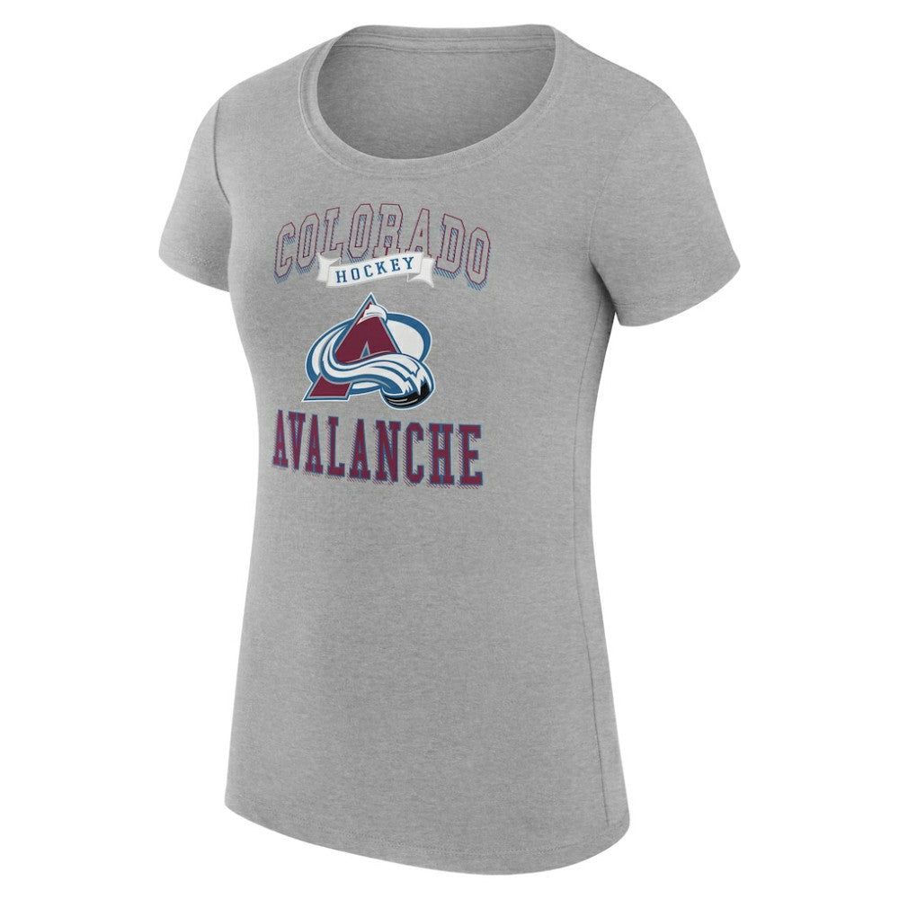 NHL Colorado Avalanche G-III 4Her by Carl Banks Women's Super-Slim Fit Lightweight Team Logo Graphic T-Shirt - Heather Gray
