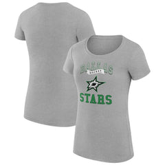 NHL Dallas Stars G-III 4Her by Carl Banks Women's Super-Slim Fit Lightweight Team Logo Graphic T-Shirt - Heather Gray