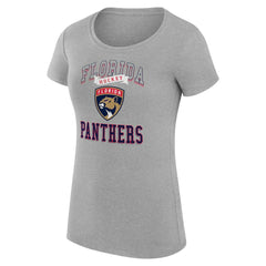 NHL Florida Panthers G-III 4Her by Carl Banks Women's Super-Slim Fit Lightweight Team Logo Graphic T-Shirt - Heather Gray