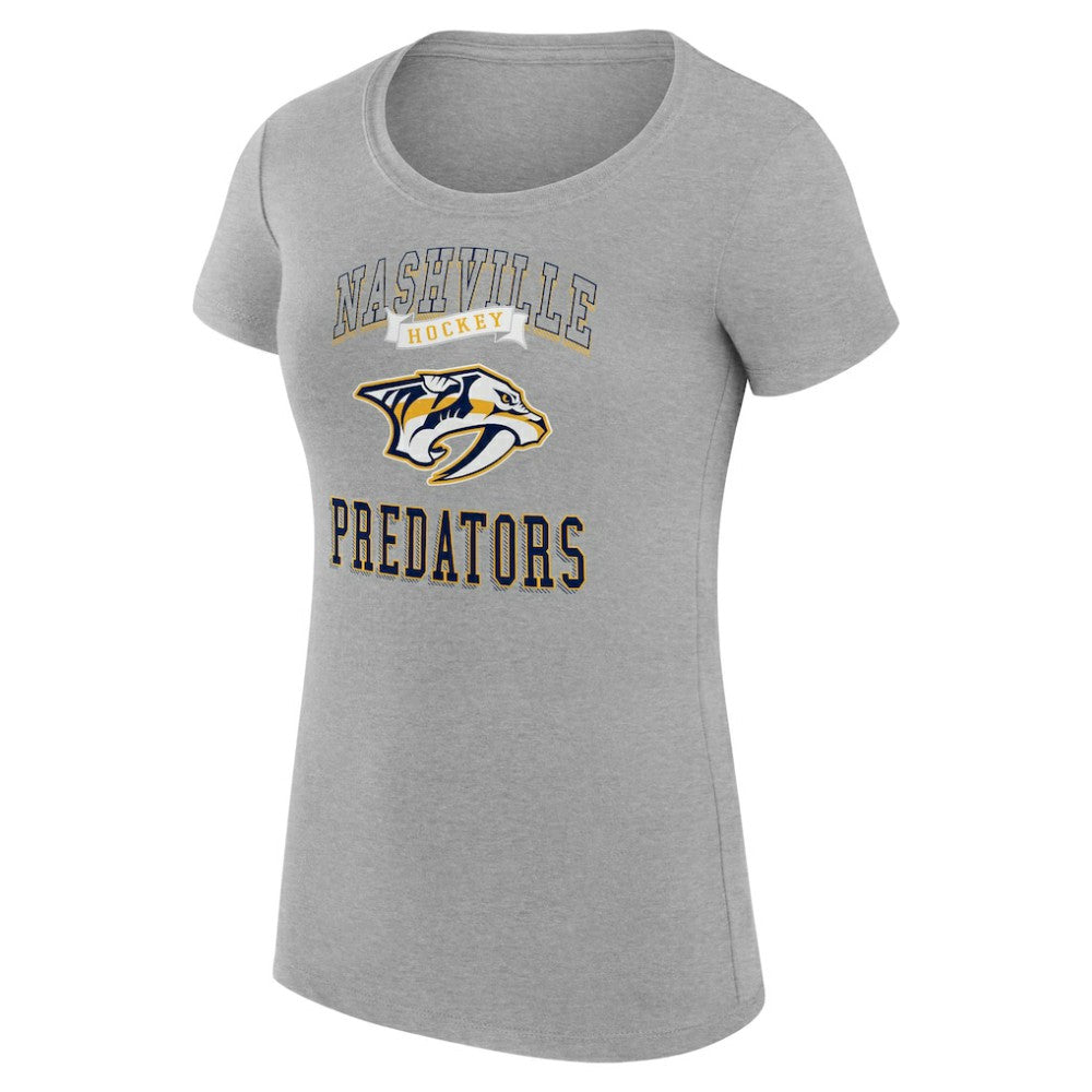 NHL Nashville Predators G-III 4Her by Carl Banks Women's Super-Slim Fit Lightweight Team Logo Graphic T-Shirt - Heather Gray