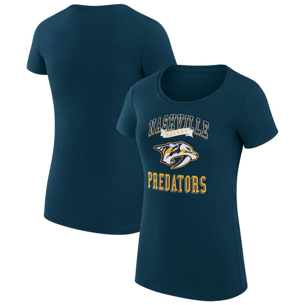 NHL Nashville Predators G-III 4Her by Carl Banks Women's Super-Slim Fit Lightweight Team Logo Graphic T-Shirt - Navy