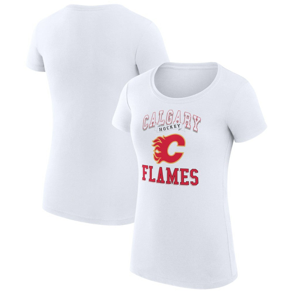 NHL Calgary Flames G-III 4Her by Carl Banks Women's Super-Slim Fit Lightweight Team Logo Graphic T-Shirt - White
