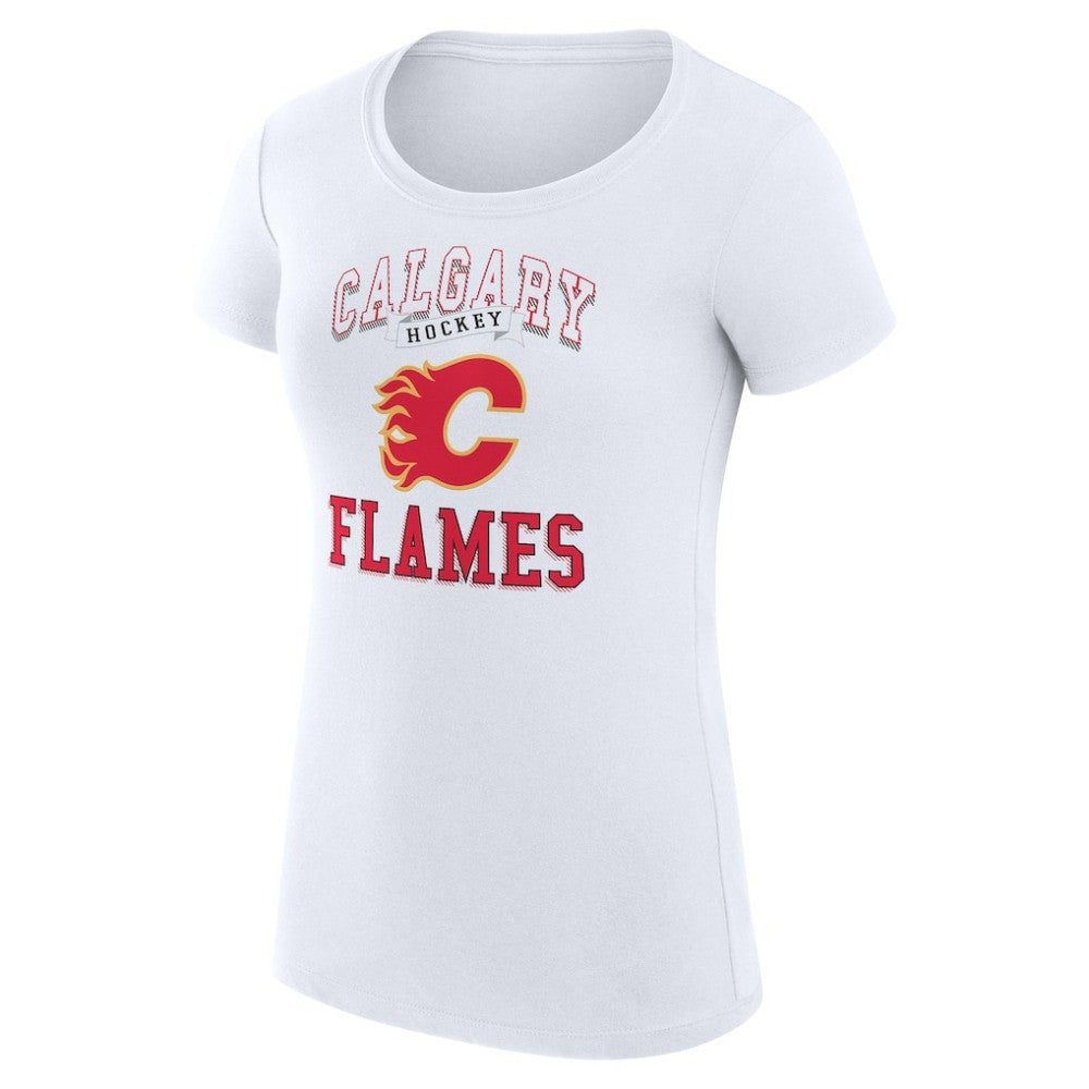 NHL Calgary Flames G-III 4Her by Carl Banks Women's Super-Slim Fit Lightweight Team Logo Graphic T-Shirt - White