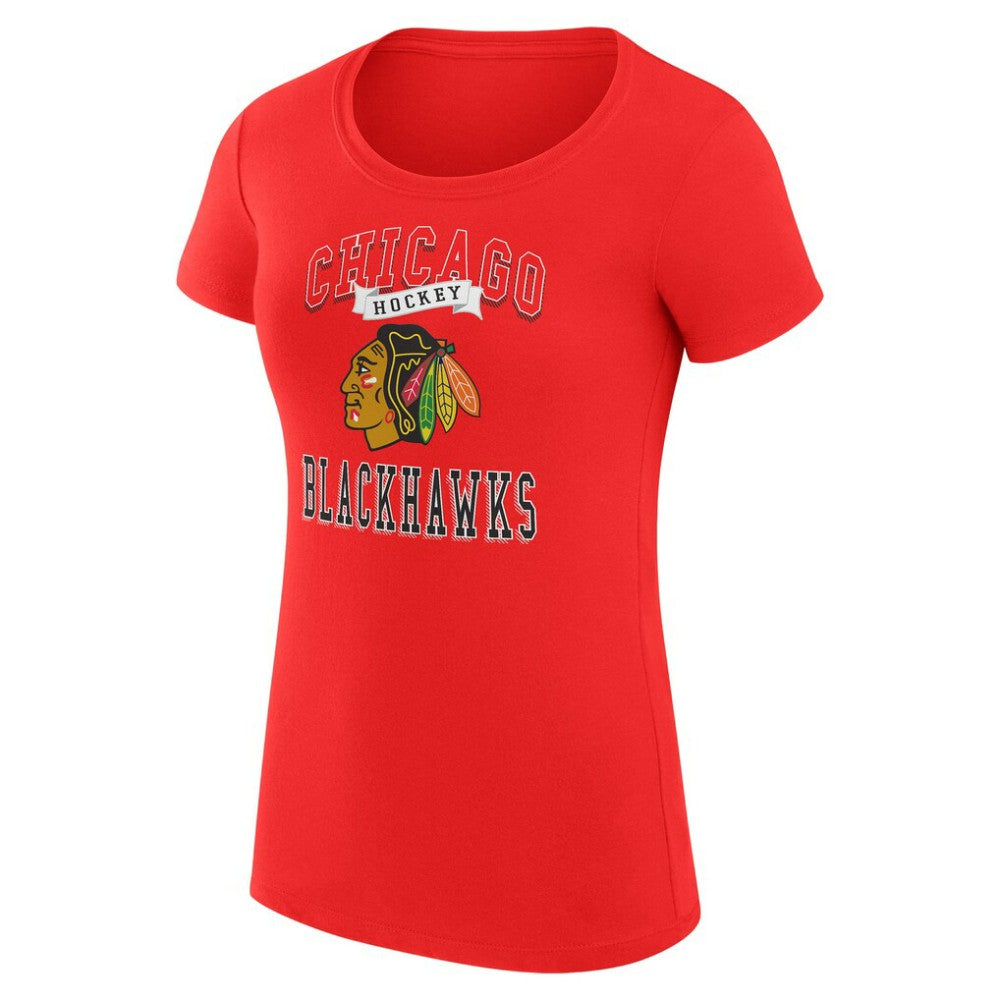NHL Chicago Blackhawks G-III 4Her by Carl Banks Women's Super-Slim Fit Lightweight Team Logo Graphic T-Shirt - Red