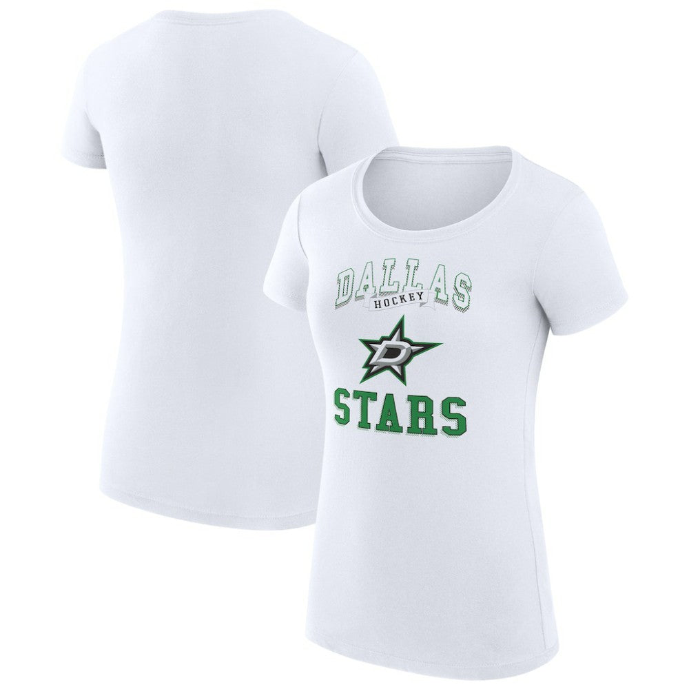 NHL Dallas Stars G-III 4Her by Carl Banks Women's Super-Slim Fit Lightweight Team Logo Graphic T-Shirt - White