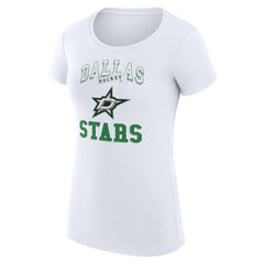 NHL Dallas Stars G-III 4Her by Carl Banks Women's Super-Slim Fit Lightweight Team Logo Graphic T-Shirt - White