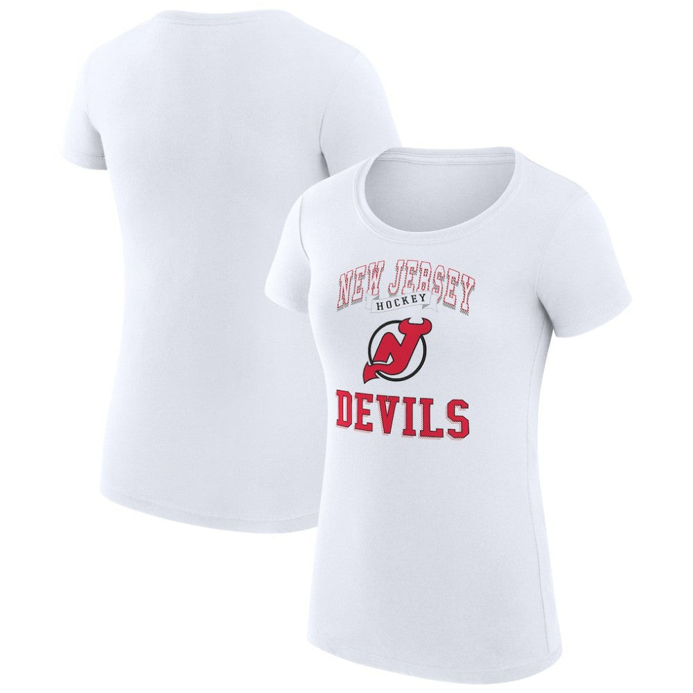 NHL New Jersey Devils G-III 4Her by Carl Banks Women's Super-Slim Fit Lightweight Team Logo Graphic T-Shirt - White