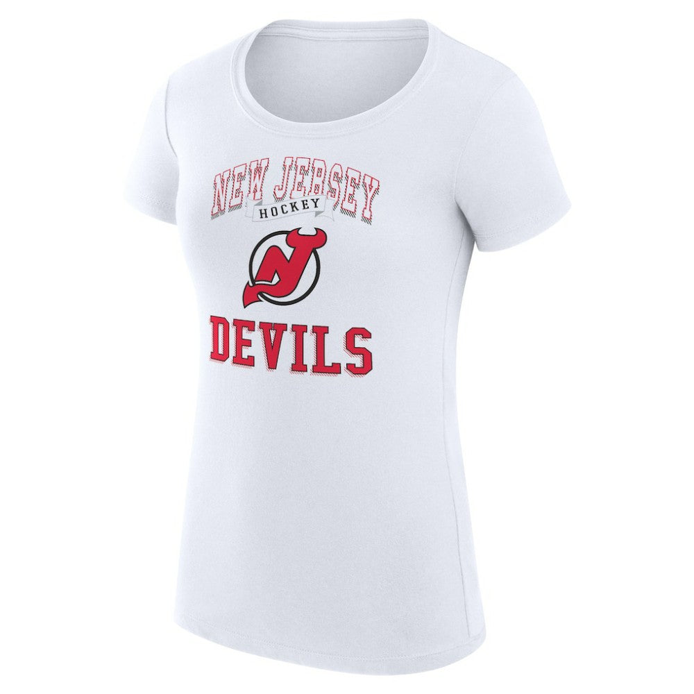 NHL New Jersey Devils G-III 4Her by Carl Banks Women's Super-Slim Fit Lightweight Team Logo Graphic T-Shirt - White