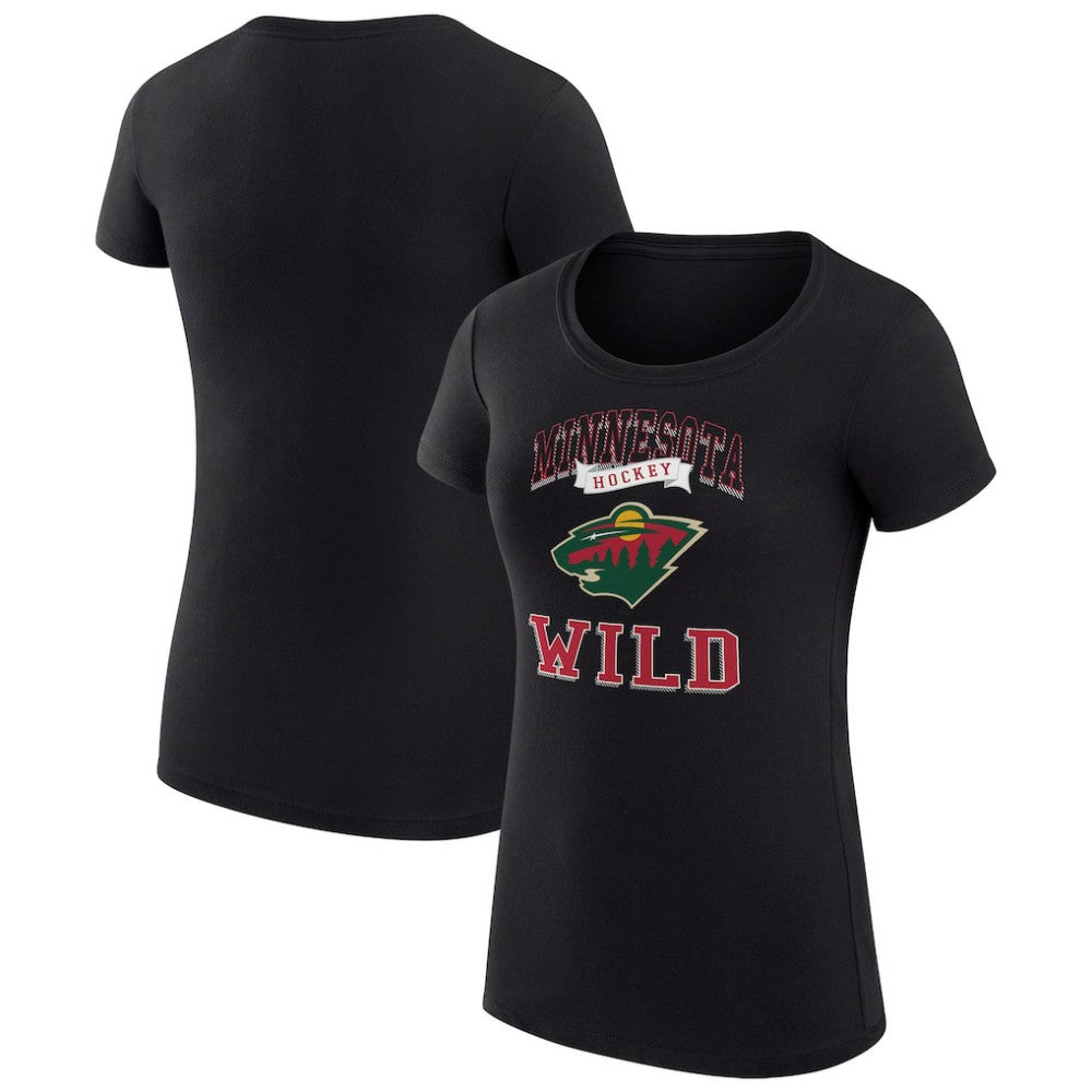 NHL Minnesota Wild G-III 4Her by Carl Banks Women's Super-Slim Fit Lightweight Team Logo Graphic T-Shirt - Black