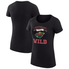 NHL Minnesota Wild G-III 4Her by Carl Banks Women's Super-Slim Fit Lightweight Team Logo Graphic T-Shirt - Black