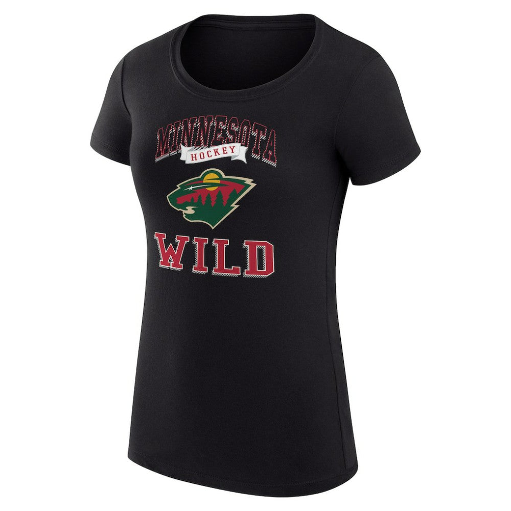NHL Minnesota Wild G-III 4Her by Carl Banks Women's Super-Slim Fit Lightweight Team Logo Graphic T-Shirt - Black