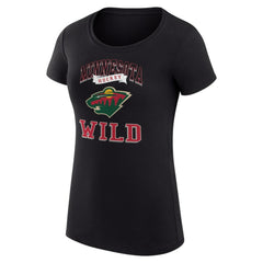 NHL Minnesota Wild G-III 4Her by Carl Banks Women's Super-Slim Fit Lightweight Team Logo Graphic T-Shirt - Black