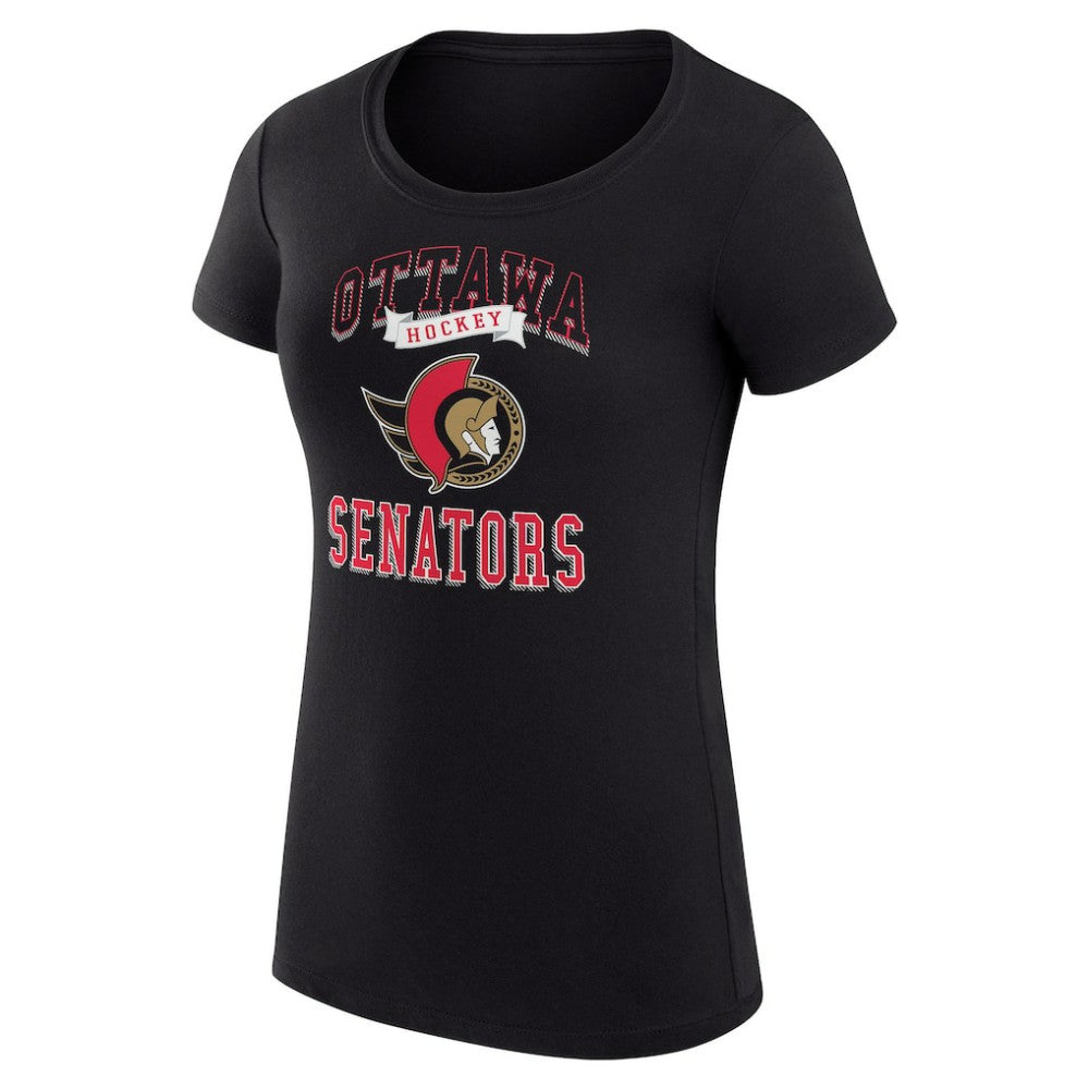 NHL Ottawa Senators G-III 4Her by Carl Banks Women's Super-Slim Fit Lightweight Team Logo Graphic T-Shirt - Black