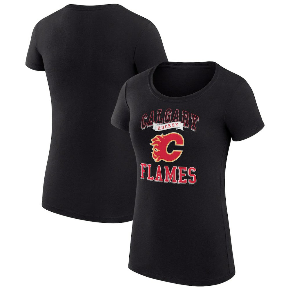 NHL Calgary Flames G-III 4Her by Carl Banks Women's Super-Slim Fit Lightweight Team Logo Graphic T-Shirt - Black