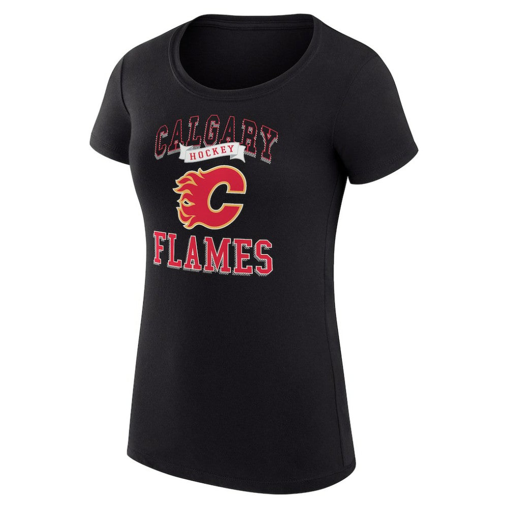 NHL Calgary Flames G-III 4Her by Carl Banks Women's Super-Slim Fit Lightweight Team Logo Graphic T-Shirt - Black
