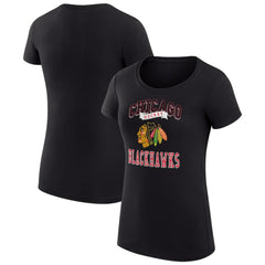NHL Chicago Blackhawks G-III 4Her by Carl Banks Women's Super-Slim Fit Lightweight Team Logo Graphic T-Shirt - Black