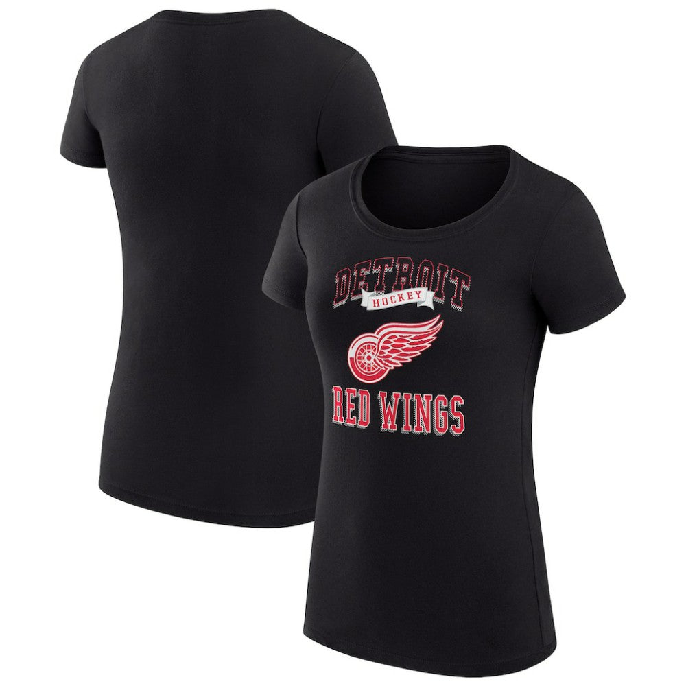 NHL Detroit Red Wings G-III 4Her by Carl Banks Women's Super-Slim Fit Lightweight Team Logo Graphic T-Shirt - Black