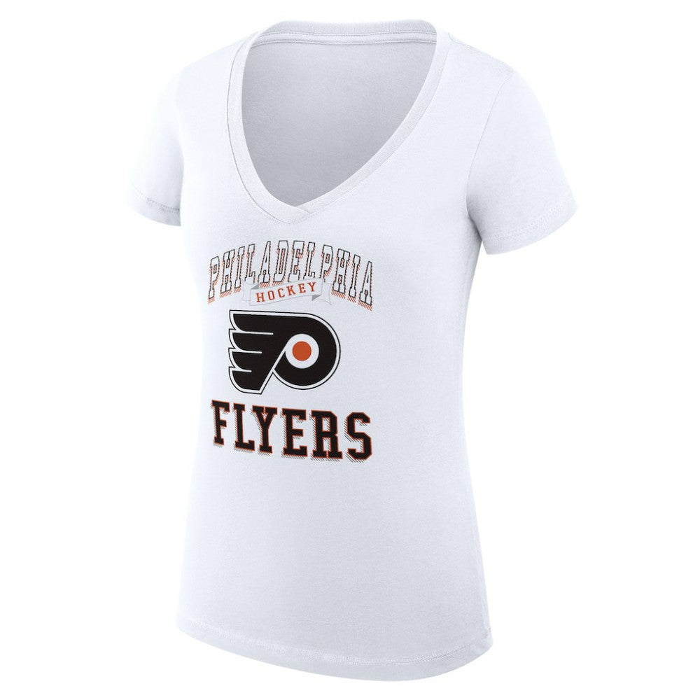 NHL Philadelphia Flyers G-III 4Her by Carl Banks Women's Super-Slim Fit Lightweight Team Logo Graphic V-Neck T-Shirt - White