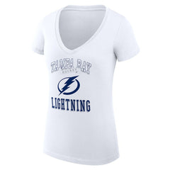 NHL Tampa Bay Lightning G-III 4Her by Carl Banks Women's Super-Slim Fit Lightweight Team Logo Graphic V-Neck T-Shirt - White