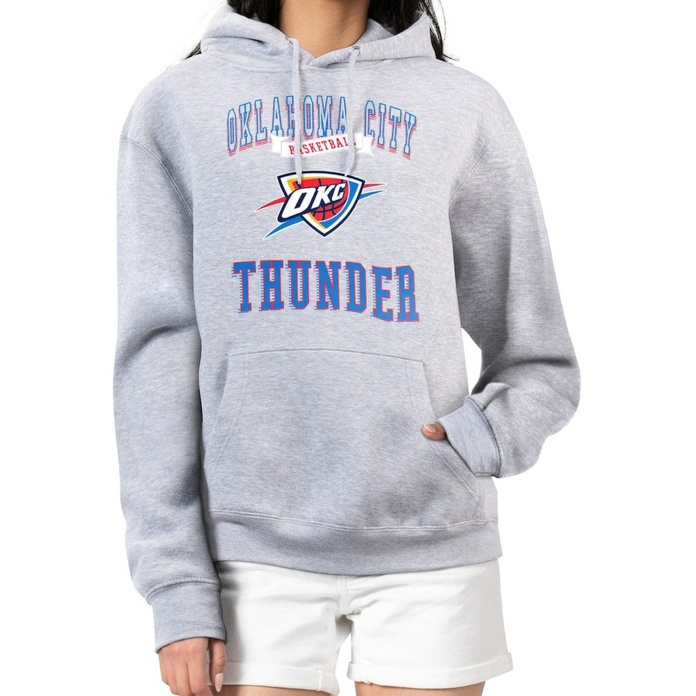 Oklahoma City Thunder G-III 4Her by Carl Banks Women's Graphic Fleece Pullover Hoodie Heather Gray