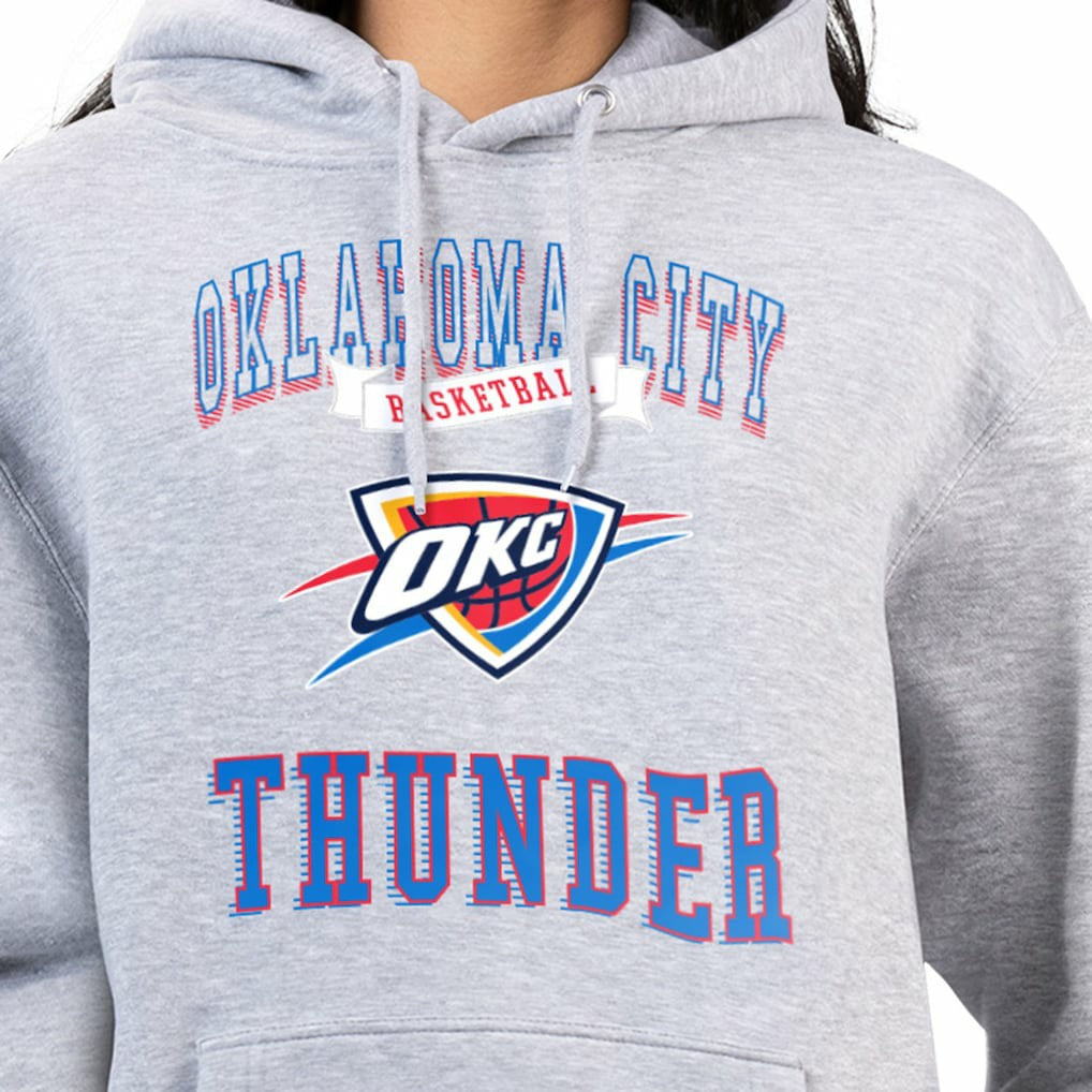 Oklahoma City Thunder G-III 4Her by Carl Banks Women's Graphic Fleece Pullover Hoodie Heather Gray
