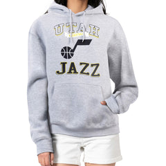 Utah Jazz G-III 4Her by Carl Banks Women's Graphic Fleece Pullover Hoodie Heather Gray
