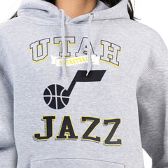 Utah Jazz G-III 4Her by Carl Banks Women's Graphic Fleece Pullover Hoodie Heather Gray