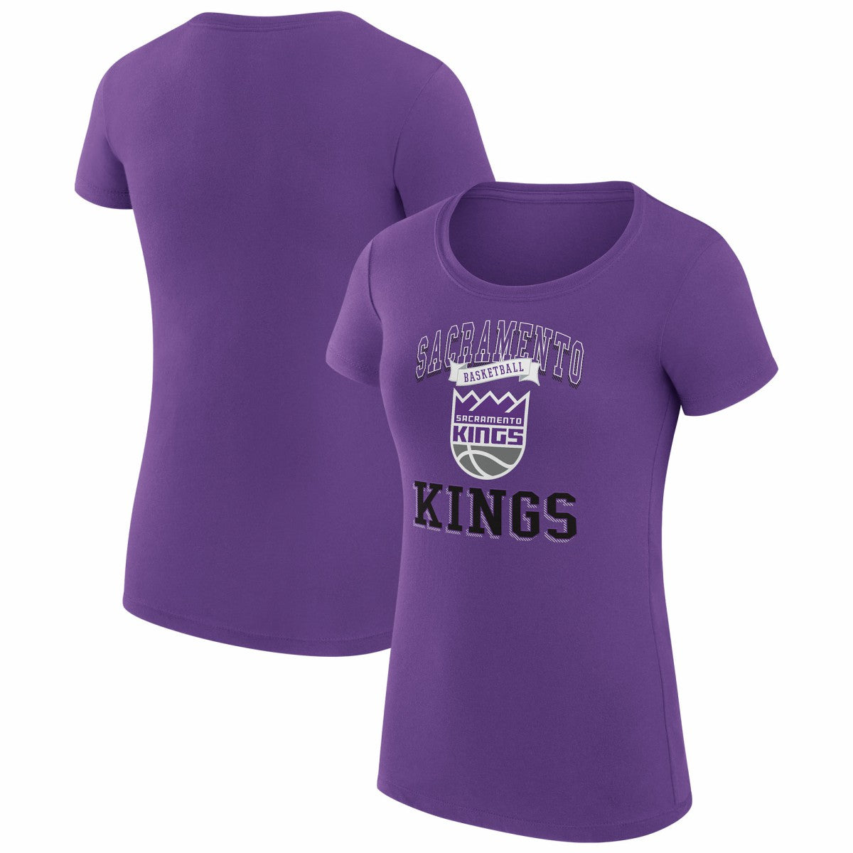 Sacramento Kings G-III 4Her by Carl Banks Women's Super-Slim Fit Lightweight Team Logo T-Shirt Purple