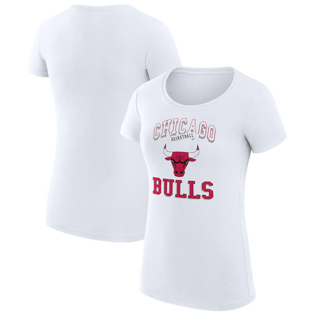 Chicago Bulls G-III 4Her by Carl Banks Women's Super-Slim Fit Lightweight Team Logo T-Shirt White