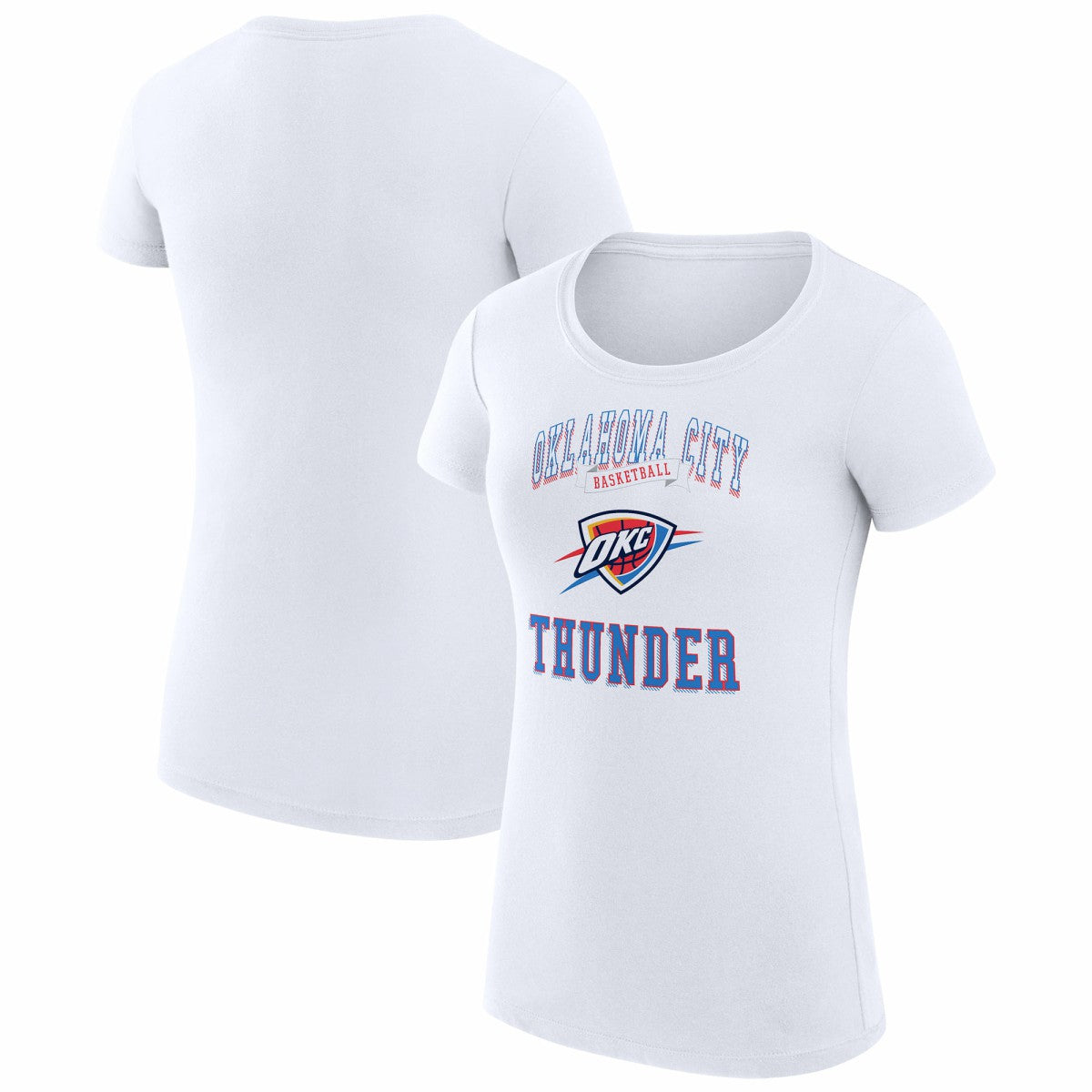 Oklahoma City Thunder G-III 4Her by Carl Banks Women's Super-Slim Fit Lightweight Team Logo T-Shirt White