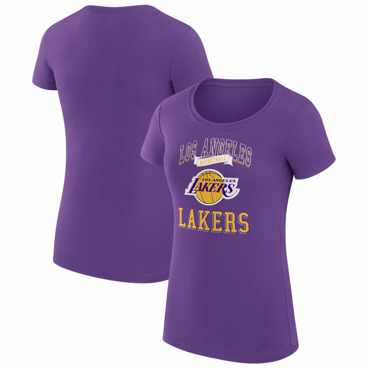 Los Angeles Lakers G-III 4Her by Carl Banks Women's Super-Slim Fit Lightweight Team Logo T-Shirt Purple