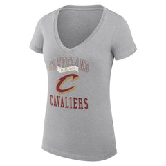 Cleveland Cavaliers G-III 4Her by Carl Banks Women's Super-Slim Fit Lightweight Team Logo V-Neck T-Shirt Heather Gray