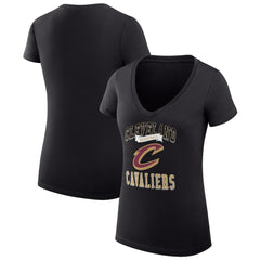 Cleveland Cavaliers G-III 4Her by Carl Banks Women's Super-Slim Fit Lightweight Team Logo V-Neck T-Shirt Black