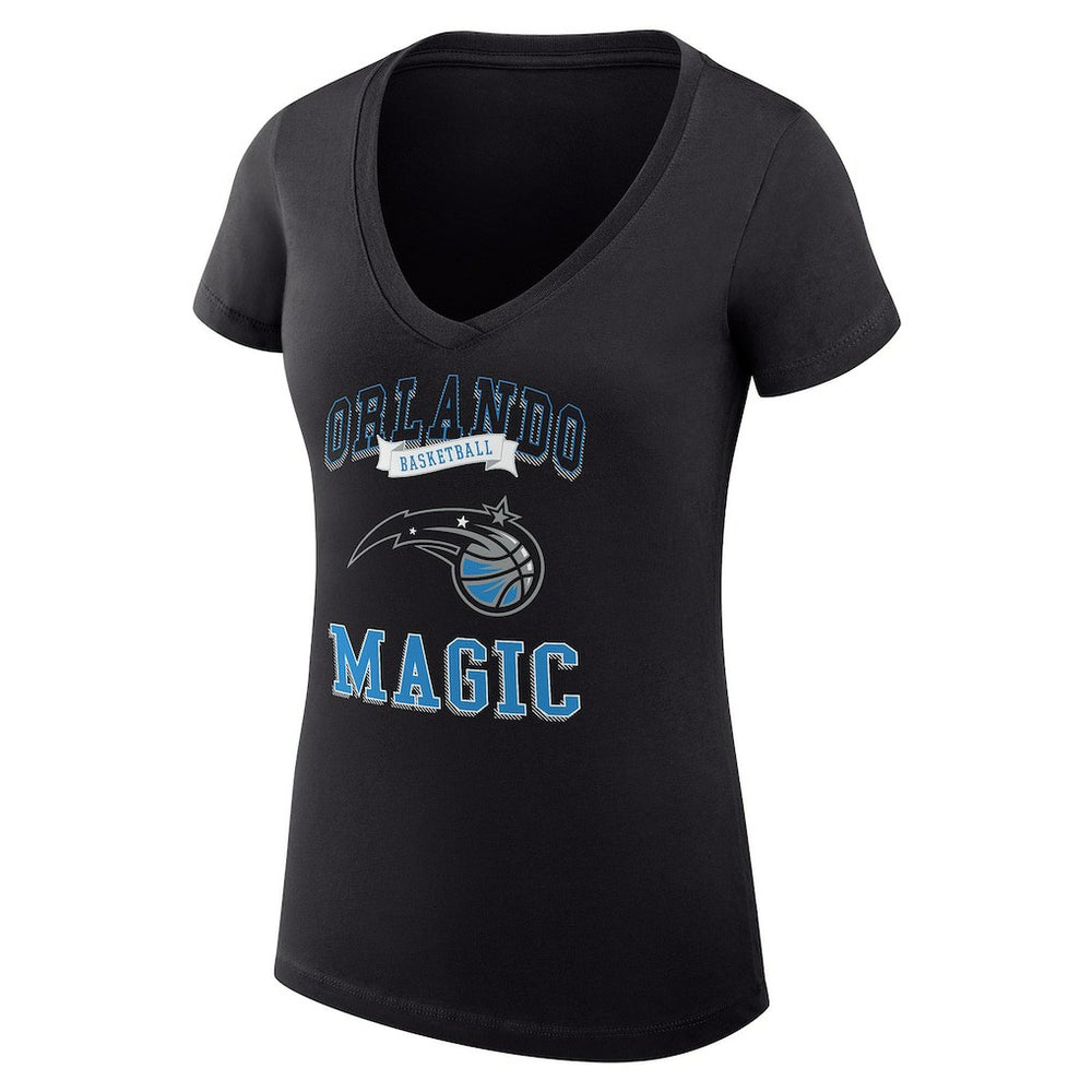 Orlando Magic G-III 4Her by Carl Banks Women's Super-Slim Fit Lightweight Team Logo V-Neck T-Shirt Black