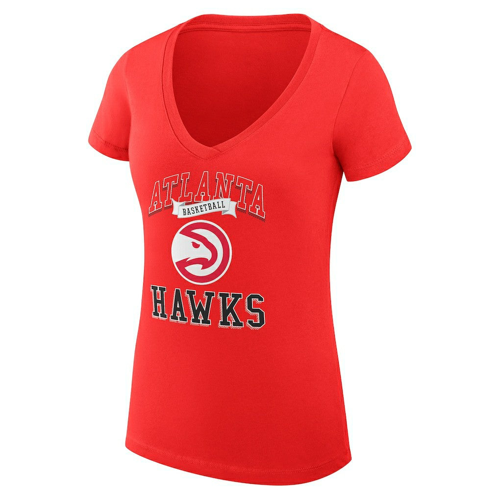 Atlanta Hawks G-III 4Her by Carl Banks Women's Super-Slim Fit Lightweight Team Logo V-Neck T-Shirt Red