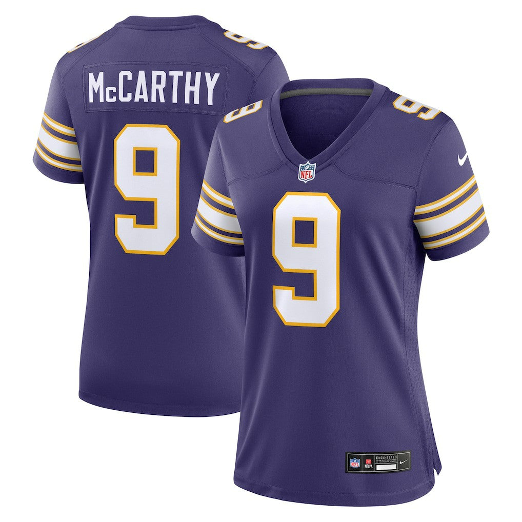 NFL J.J. McCarthy Minnesota Vikings Women's 2nd Alternate Player Game Jersey - Purple
