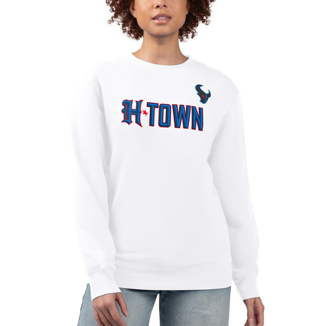 Houston Texans G-III 4Her by Carl Banks Women's H-Town Fleece Pullover Sweatshirt White