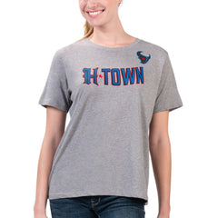 Houston Texans G-III 4Her by Carl Banks Women's Super-Slim Fit Lightweight H-Town T-Shirt Heather Gray
