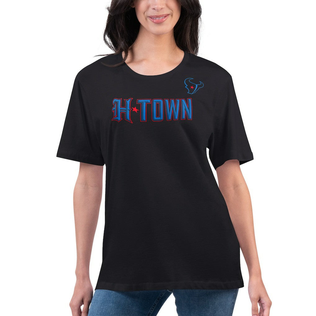 Houston Texans G-III 4Her by Carl Banks Women's Super-Slim Fit Lightweight H-Town T-Shirt Black
