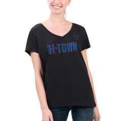 Houston Texans G-III 4Her by Carl Banks Women's Super-Slim Fit Lightweight H-Town V-Neck T-Shirt Black