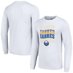 NHL Buffalo Sabres Starter Four Team Name Logo Long Sleeve Graphic T-Shirt - White