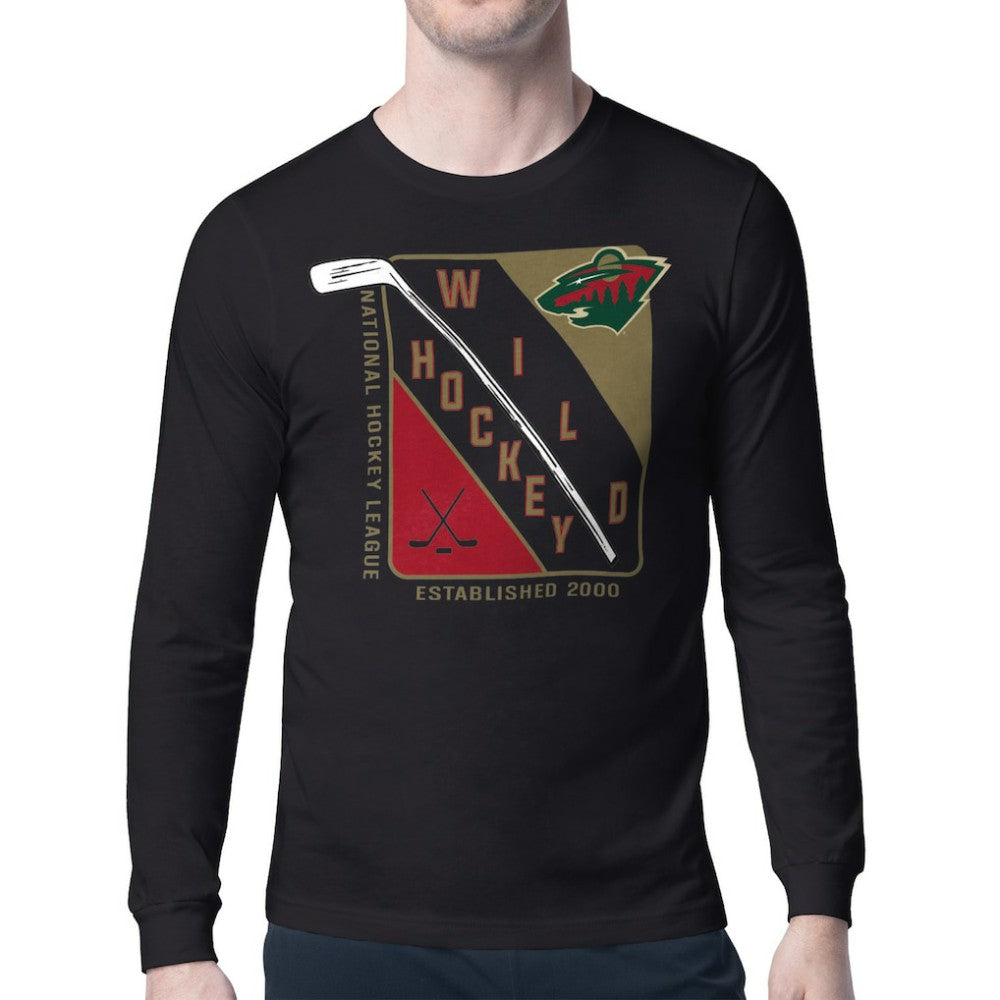 NHL Minnesota Wild Starter Shield Long Sleeve Graphic T-Shirt - Black