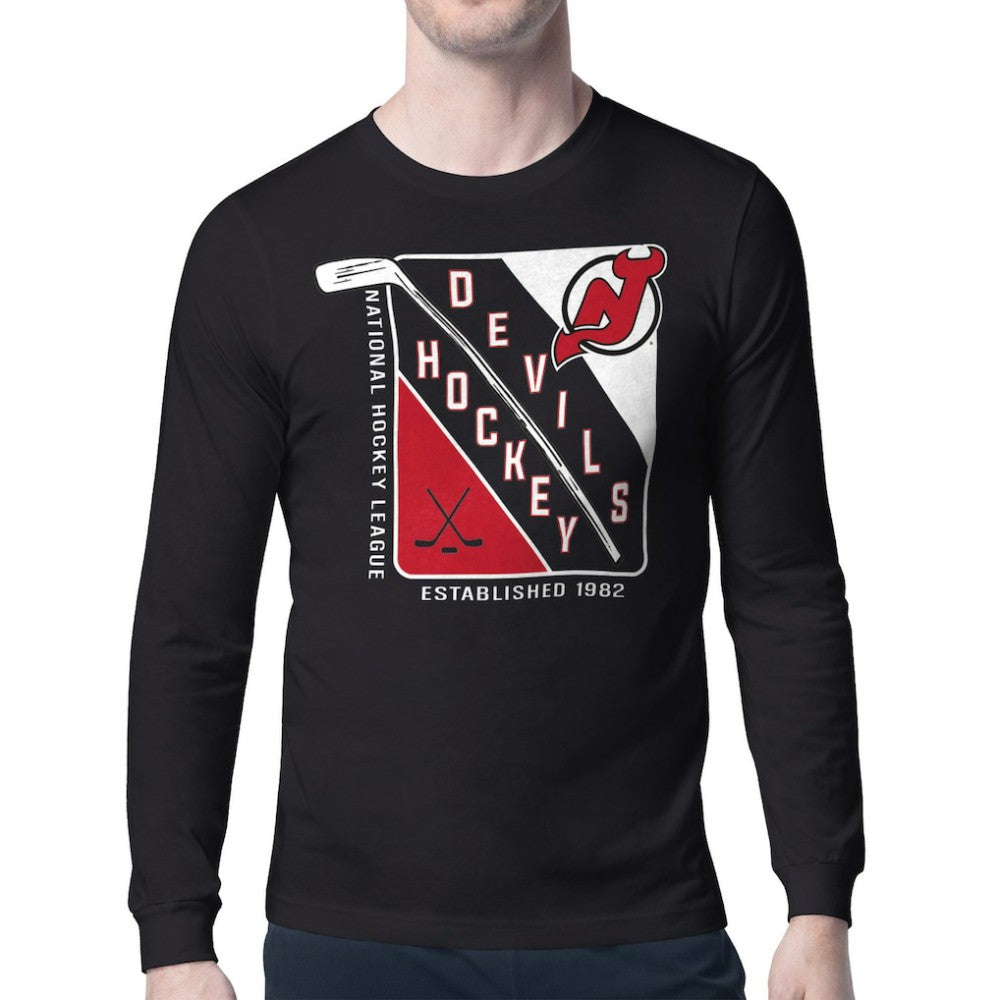 NHL New Jersey Devils Starter Shield Long Sleeve Graphic T-Shirt - Black