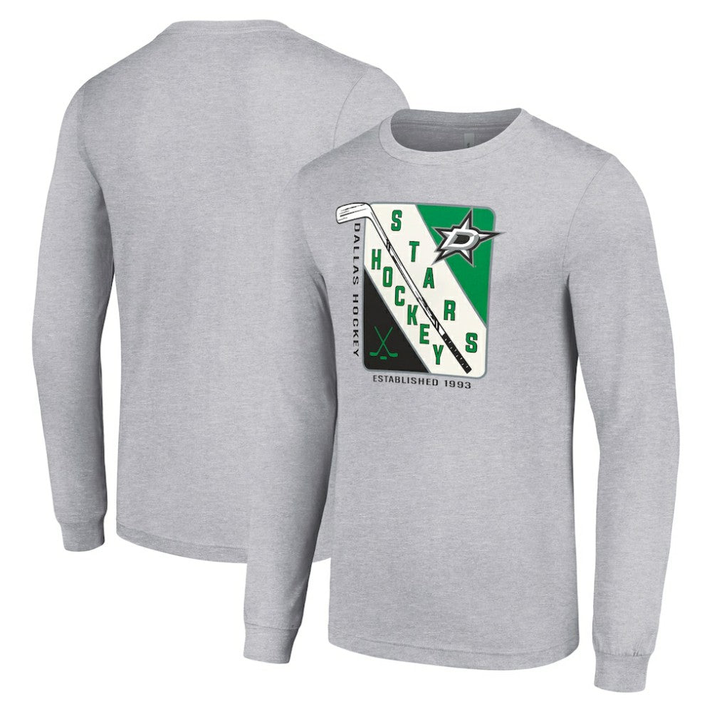 NHL Dallas Stars Starter Shield Long Sleeve Graphic T-Shirt - Heather Gray